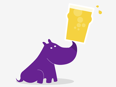 Pint Rhino beer cartoon funny illustration