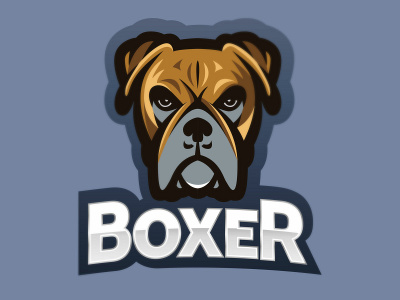 Boxer Sport Logo angry dog animal boxer dog dog logo mascot mascots sport sports logo team logo
