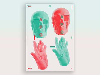 Duo Poster #125 challenge conception creation creativity design challenge design experiment duotone graphic design graphic designer green inspiration minimalist photoshop poster poster art poster design process red skull speed art