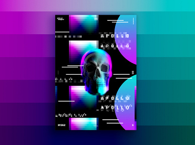 Neon Death Poster #262 digital art skull