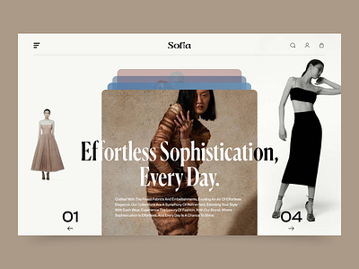 Sofia Fashion Website Concept black branding category clean clothes concept cool creative dark design ecommerce fashion homepage landing page minimal store typography ui website white