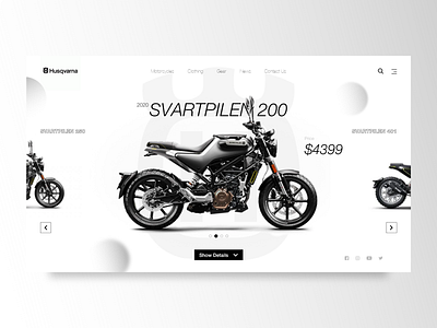 Husqvarna Motorcycles bike clean concept concept design creative design dribbble homepage landing page minimal minimalism motorcycles neat ui ux web website design white