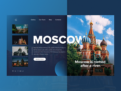 Moscow City Design Concept blue city clean concept creative design dribbble homepage minimal moscow russia travel ui ux web website