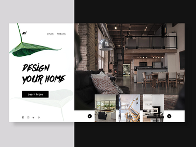 AV architect architecture clean concept creative dailyui design dribbble interior landing page minimal room ui ux web white