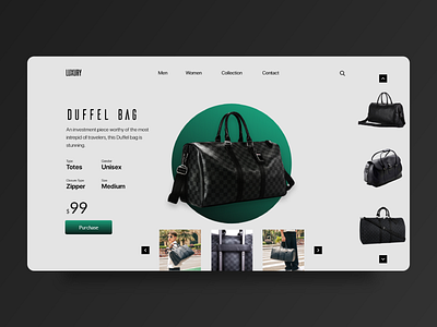 Luxury bag clean concept design creative dark ecommerce homepage landing page luxury minimal minimalism product ui ux web white