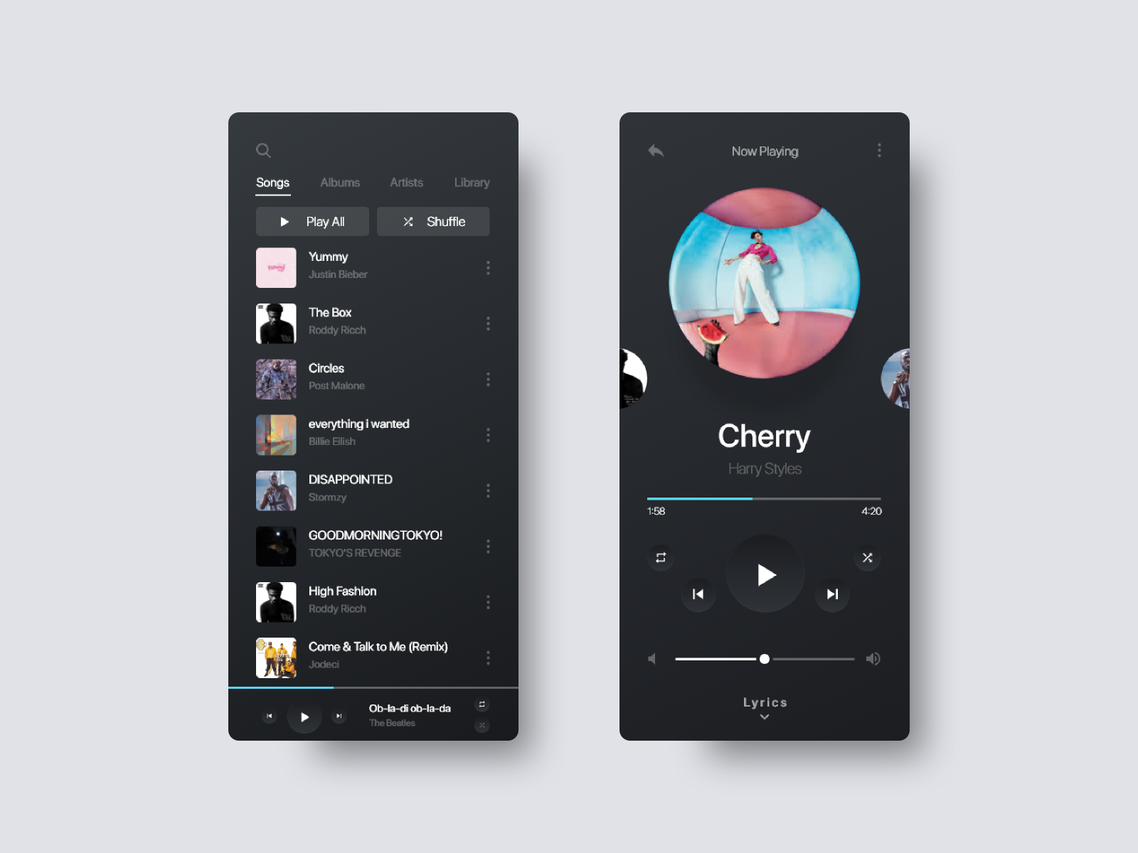 Cherry Music app by Zared on Dribbble