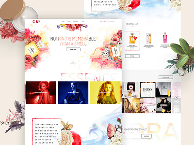 C&F // e commerce Perfume Store landing ui web webdesign webpage website