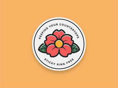Flower Coastin' badge beer coaster coffee floral flower herbal minimal rose rose logo sticker sticker mule tea