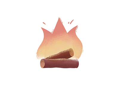 Campfire apple pencil campfire camping fire illustration logo logs procreate toronto