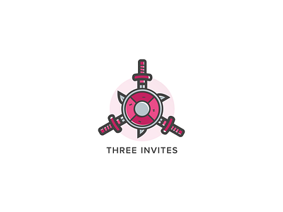 3 More Invites badge crest drafting dribbble invites dribbleinvite illustration invitation minimal shield simple sword toronto vector
