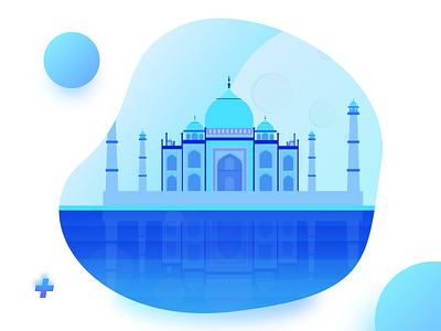 Taj Mahal tourism，blue