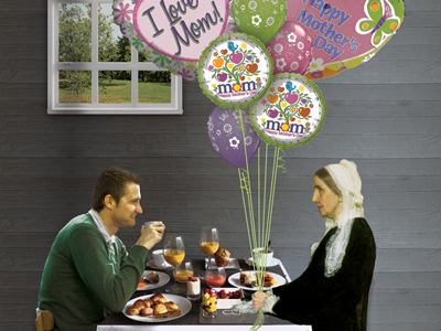 Whistler's Mother's Day advertisement photo manipulation