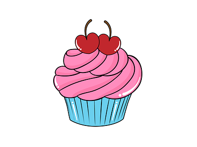 Cupcake illustration logo vector