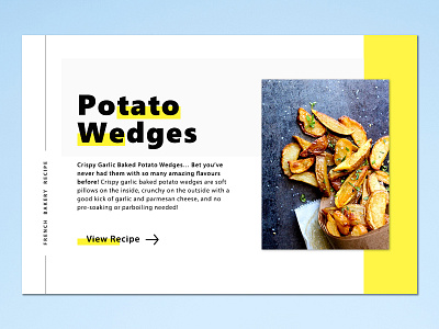 Ui Card Potato Wedges Sabin design food interface minimal recipe ui web