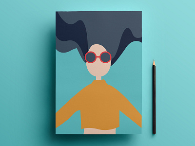 30 Minute Design Challenge - #5 art character design character illustration concept art design challenge flat design flat illustration geometric art girl illustration minimal poster art women