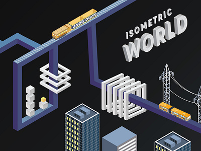 Isometric City Design - Trains. City. People.