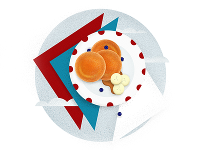 Breakfast banana breakfast color design food illustration pancakes photoshop sketch
