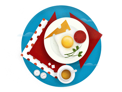 Breakfast breakfast coffee cup color design eggs food illustration morning photoshop sketch