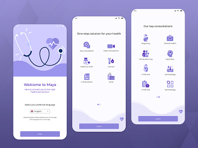 Health Care Onboarding Screens