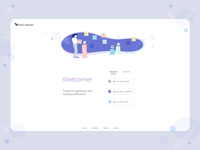Image Lebeling Log In & Sign Up Page