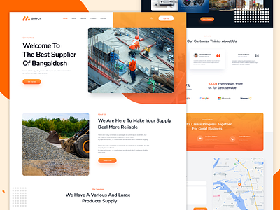 Construction Supplier Website UI/UX - Landing Page abstract agency branding business colorful construction website corporate creative creative design design graphic design marketing supplier website ui ui design ux ux design website design