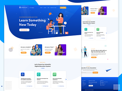 Education or Learning Landing Page Website UI/UX abstract academic website branding business colorful corporate creative design education template education website graphic design landing page learning website logo modern design ui ux website design website template website ui