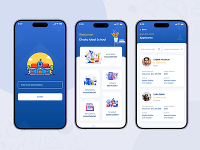 School Management System / Education App UI UX Concept Design academy agency app app design branding business creative design education ios learning minimal mobile mobile app modern school app school management teaching ui website design