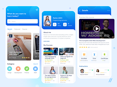 Education- Online Course Learning Mobile App UI/UX Design