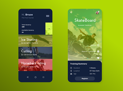 Training Camp android app design app design brand and identity branding clean creative clean app design design illustration illustrator typography