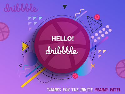 Thank you for invite! design dribbble graphicdesign illustration invitation invite pro shot vector