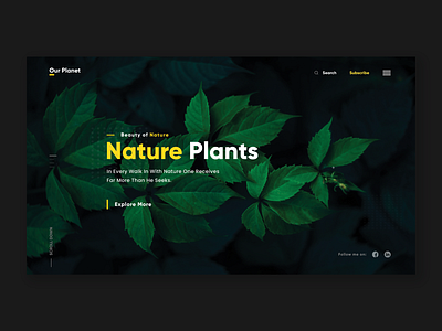 Our Planet Nature design green planet plant ui design uidesign uiux web website