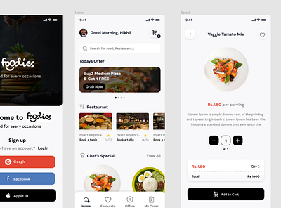 Food App brand design branding design food illustration logo mobile app ui ui design uidesign