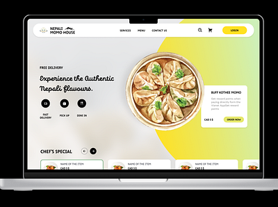 Website of a Restaurant brand design branding design food illustration logo mobile app ui ui design uidesign