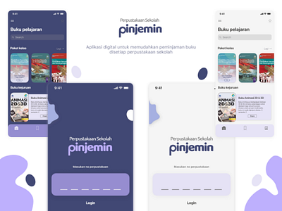 "pinjemin" library school app consept bookapp library uidesign
