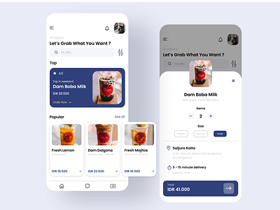 Beverage app app design design drink app food and drink food app ui