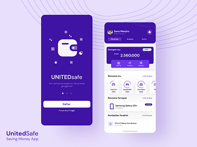 UNITEDSafe app design saving money savings app uidesign wallet wallet app