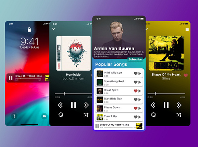 Music Player UI mobileapp mobileappdesign ui uidesign uiux