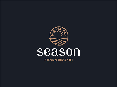 Season Premium Bird's Nest logo art bird branding design illustration logo nest vector