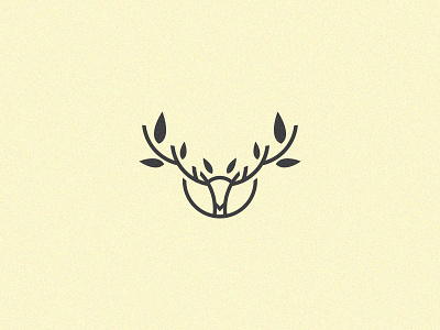 Deer logo art deer leaf line logo