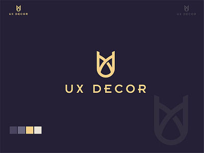 UX Decor logo branding decor logo luxury ux