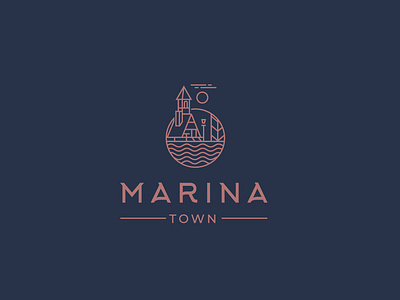 Marina logo art brand branding desain logo logo 2d luxury marks town type