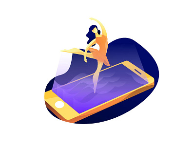 Ballet AR augmentedreality character flatdesgin illustration