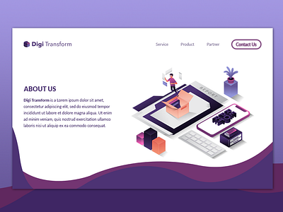 Digi Transform design digital gradient illustration ui ux web design