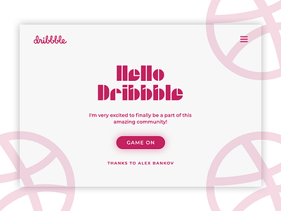 Hello Dribbble design dribbble ui web ui