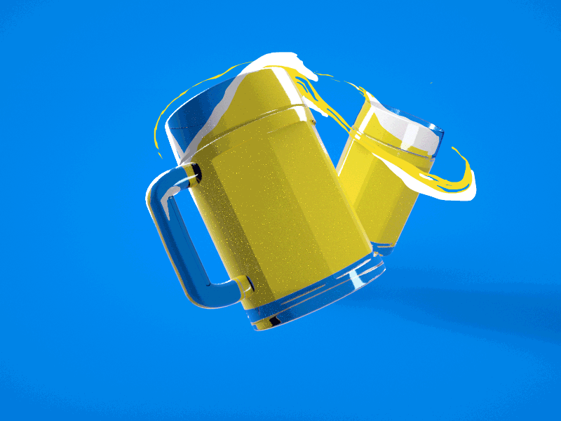 Cheers ! after effects animate beer c4d cheers frame by frame gif liquid loop motion design
