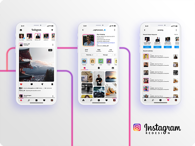 Instagram Redesign Concept (Rectangular-squarish theme) app design instagram instagramdesign mobile mobile app mobile app design mobile design mobile ui sketchapp ui ui ux ui design uidesign uiux ux ux ui uxdesign uxui web