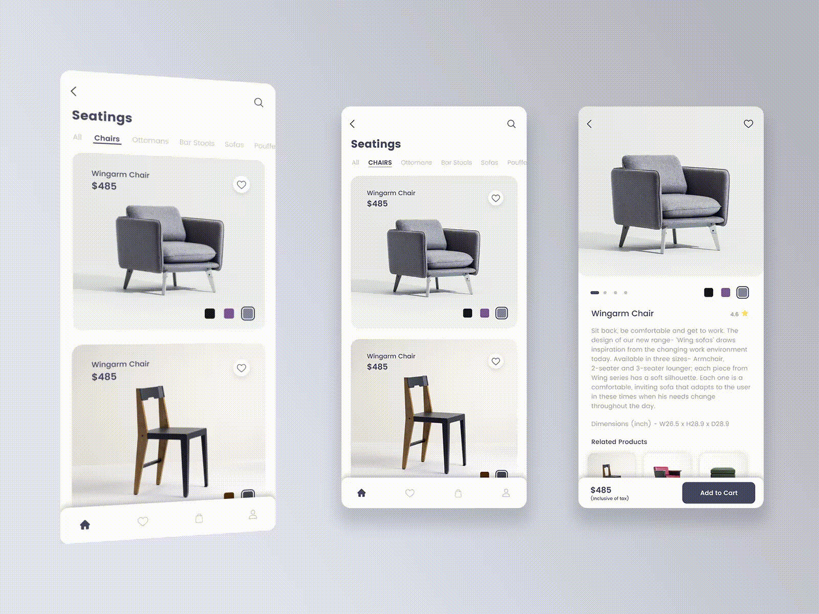 Furniture mobile APP UI UX DESIGN Concept design figma figmadesign mobile mobile app design mobile design ui uidesign uiux ux uxdesign