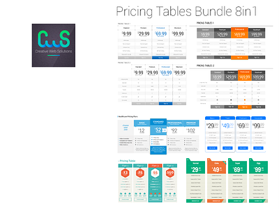 CWS Freebie Pricing Tables 8in1 free freebie pricing psd tables