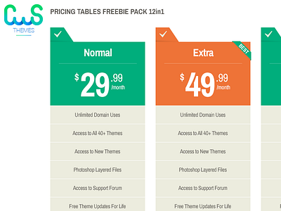 Freebie 12 in 1 Pricing Tables free freebie pricing psd tables