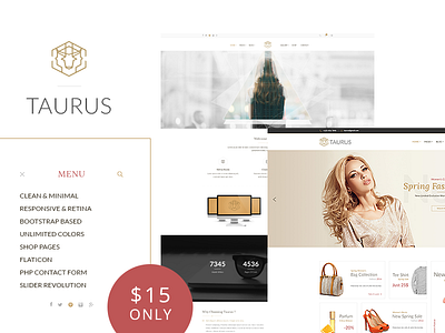 Taurus HTML Blog Template blog clean masonry minimal personal simple typography white